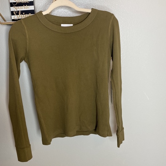 MATE The Label Organic Thermal Crew Neck NWT Size XS in Moss Green SOLD OUT - Picture 5 of 6